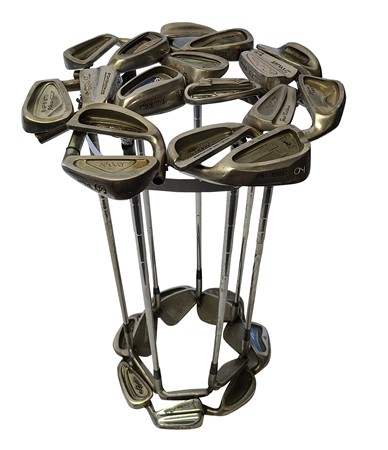 Vintage Golf Gifts  - Various Golf Clubs Golf Themed Bar Stool Seat - 24 Inch High, Made from Irons BRSTL