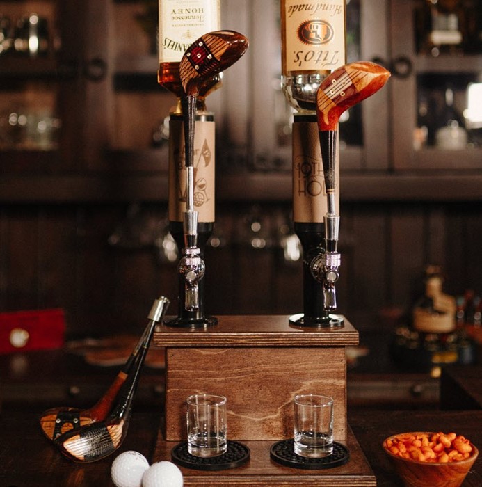 Golf Themed Whiskey Tower - Golf Mancave Bar Liquor Tap