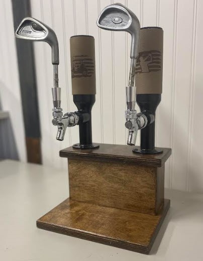 Golf Themed Double Liquor Tap - Whiskey Tower